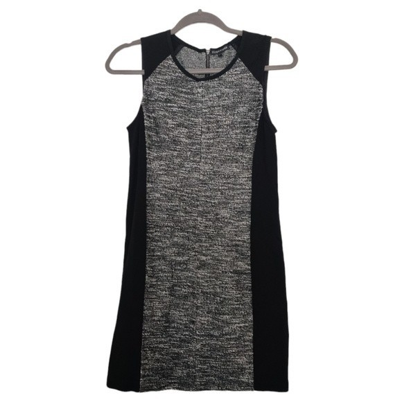 Eileen Fisher Color Block Neck Dress w/ Ponte & Tweedy Knitted Detail. Size XS - Picture 4 of 12